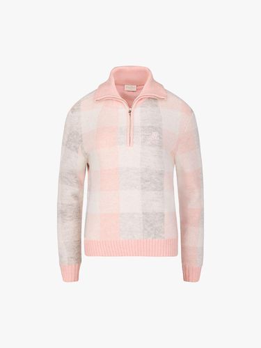 Collar Check Windproof Wool Blend Knit [Pink] - FAIRLIAR GOLF - Modalova