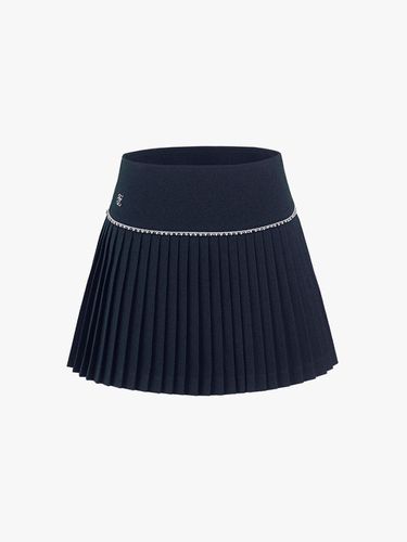 Pearl Beaded Flare Pleated Signature Skirt [Navy] - FAIRLIAR GOLF - Modalova