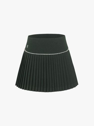 Pearl Beaded Flare Pleated Skirt [Dark Green] - FAIRLIAR GOLF - Modalova