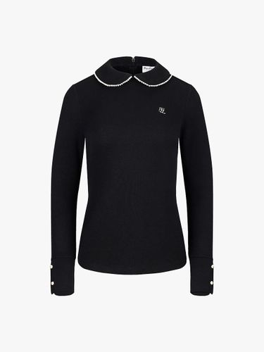 Pearl Round Collar Premium Blend T-shirt [Black] - FAIRLIAR GOLF - Modalova