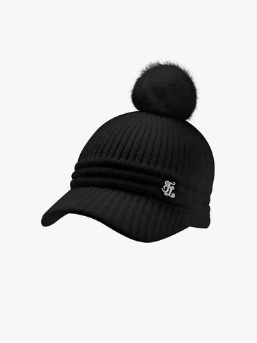 Pom Pom Sleek Knit Cap [Black] - FAIRLIAR GOLF - Modalova