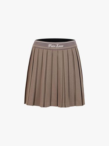 Logo Band High-Waisted Pleated Skirt [Coco Brown] - FAIRLIAR GOLF - Modalova