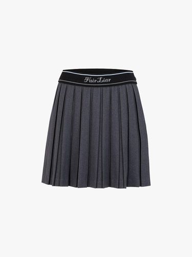 Logo Band High-Waist Pleated Skirt [Charcoal Gray] - FAIRLIAR GOLF - Modalova