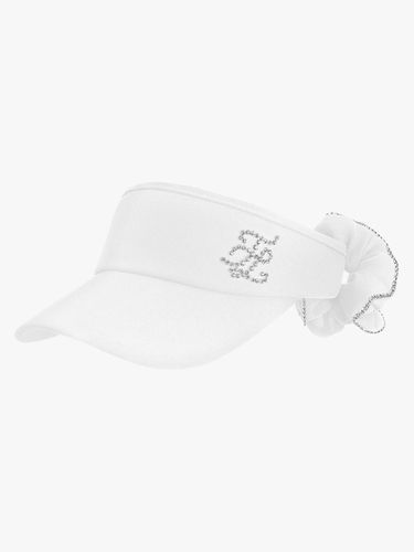 Crystal Embellished Wide Visor [Ivory] - FAIRLIAR GOLF - Modalova