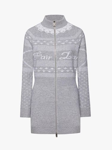 Windproof Wool-Cotton Snowflake Motif Dress [Grey] - FAIRLIAR GOLF - Modalova