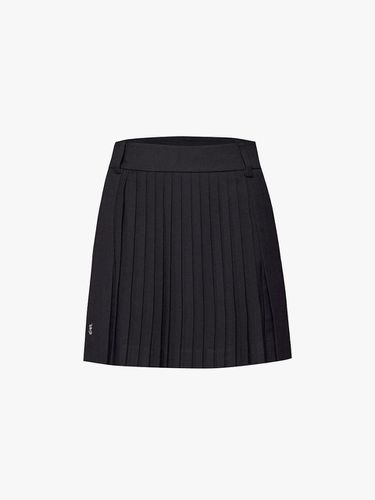 Wool-like Pleated H-line Flare Skirt [Black] - FAIRLIAR GOLF - Modalova