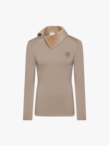 Oblique Slim Fit Fleece-Lined T-shirt [Beige] - FAIRLIAR GOLF - Modalova