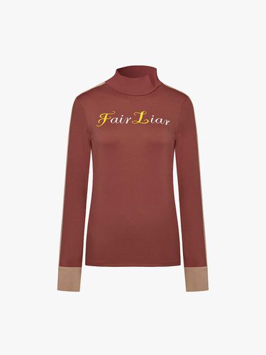 Long Sleeve Mock Neck Double-Knit T-shirt [BROWN] - FAIRLIAR GOLF - Modalova