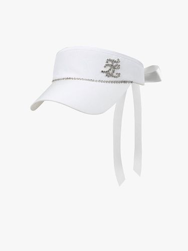 Crystal Chain Adjustable Wide Brim Visor [white] - FAIRLIAR GOLF - Modalova