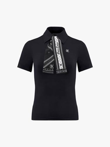 Scarf Set Slim Fit Short-Sleeve T-shirt [Black] - FAIRLIAR GOLF - Modalova