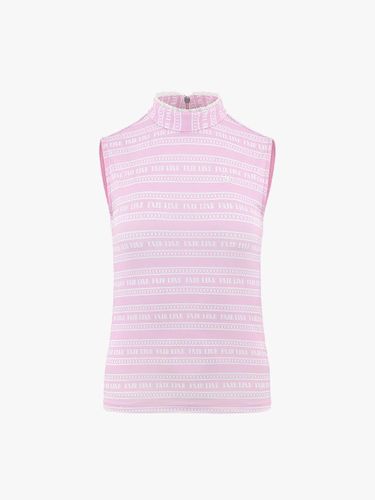 Logo Pattern Sleeveless Slim Fit T-shirt [Pink] - FAIRLIAR GOLF - Modalova