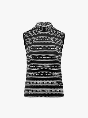 Logo Pattern Sleeveless Slim Fit T-shirt [Black] - FAIRLIAR GOLF - Modalova