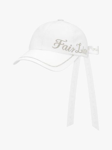 Logo Embroidered Adjustable Ribbon Cap [Silver] - FAIRLIAR GOLF - Modalova