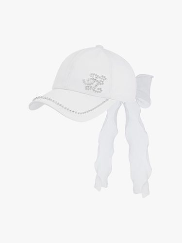 Pearl Decorated Ribbon Baseball Cap [Beige] - FAIRLIAR GOLF - Modalova