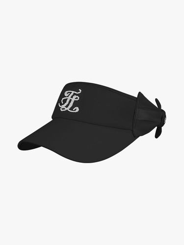 Side Ribbon Pearl Accent Visor [Black] - FAIRLIAR GOLF - Modalova