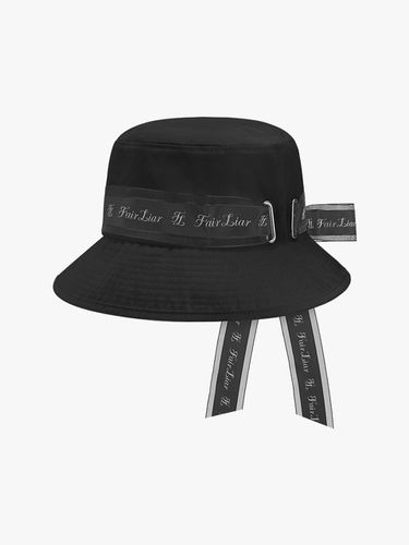 Logo Tape Lightweight Polyester Cotton Bucket Hat [Black] - FAIRLIAR GOLF - Modalova