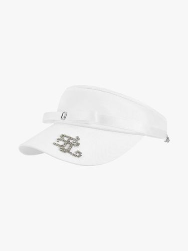 Crystal Logo Decorated Satin Visor [Beige] - FAIRLIAR GOLF - Modalova