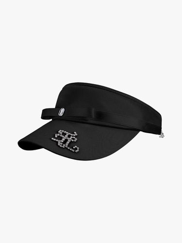 Crystal Logo Decorated Adjustable Visor [Black] - FAIRLIAR GOLF - Modalova