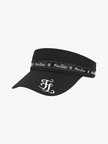 Frilled Adjustable Logo Visor [Black] - FAIRLIAR GOLF - Modalova