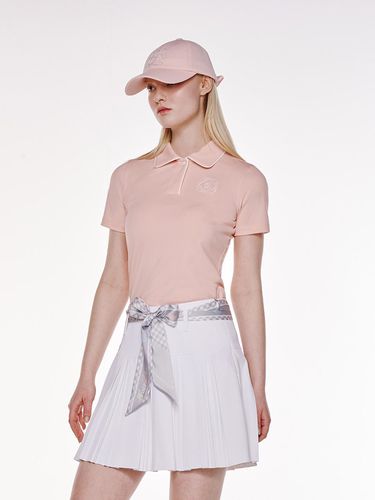 High-Waisted Detachable Scarf Set Pleated Skirt [Beige] - FAIRLIAR GOLF - Modalova