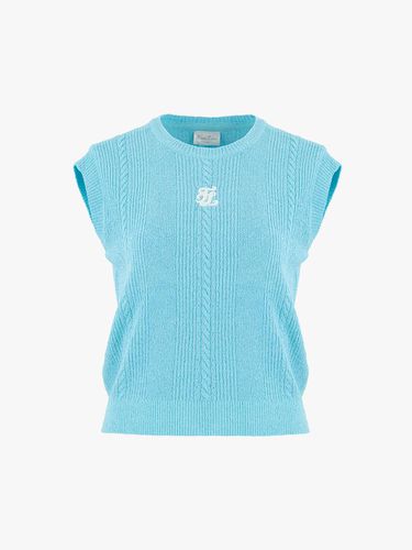 Terry Knit Drop Shoulder Loose Fit Vest [Turquoise] - FAIRLIAR GOLF - Modalova