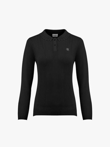 Wave Collar Slim Fit Knit [Black] - FAIRLIAR GOLF - Modalova