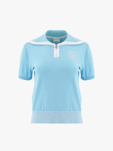 Sailor Collar Drop Shoulder Semi-Loose Knit [Turquoise] - FAIRLIAR GOLF - Modalova