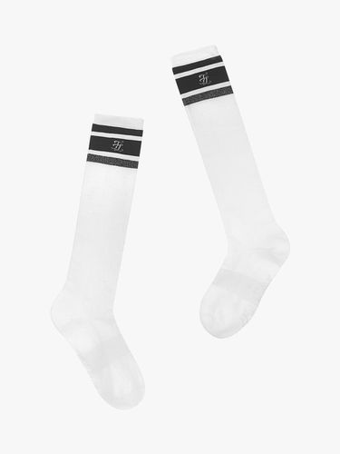 Jacquard Knee Length Socks [Black] - FAIRLIAR GOLF - Modalova