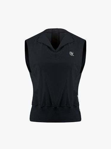 Open-neck Semi-loose Polyester Blouson Vest [Black] - FAIRLIAR GOLF - Modalova