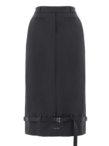 Fleece-Lined Elastic Waist Belt Skirt [] - PLASMA SPHERE - Modalova