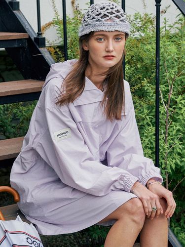 Long Water-resistant Durable Raincoat [/Lilac/Cream] - MAC MOC - Modalova