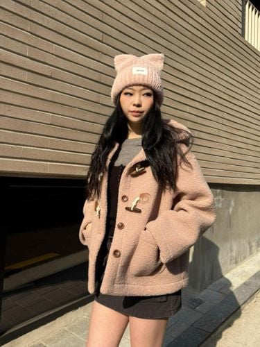 Button Fleece Warm Duffle Coat [Pink] - koolkitten - Modalova