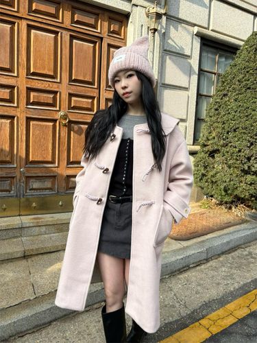 Collar Loose Oversized Long Coat [PINK] - koolkitten - Modalova