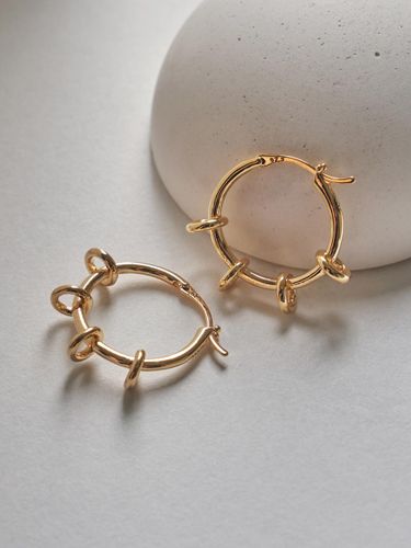 Sterling Minimalist Circular Tetra Earrings [,Gold,Pink Gold] - liersi - Modalova