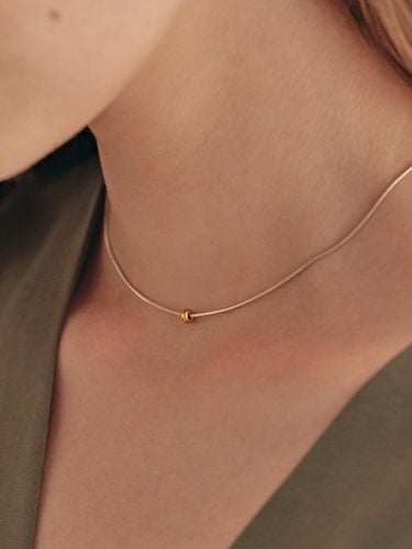 Silver925 Minimalist Embossed Chain Necklace [Silver Gold] - liersi - Modalova