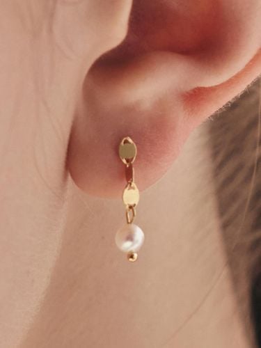 Silver925 Freshwater Pearl Drop Chain Earrings [, gold, Silver] - liersi - Modalova