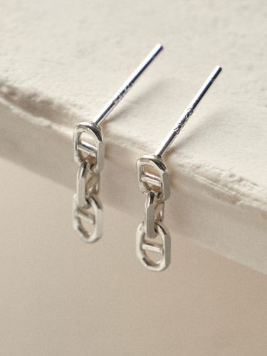 Sterling Silver H Chain Ladder Design Earrings [Pinkgold, Gold, Silver] - liersi - Modalova