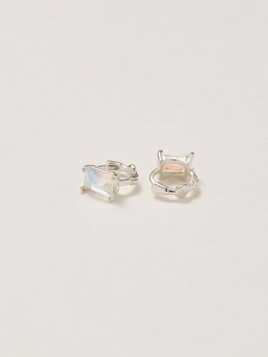 Silver Baguette Quartz Mini Earrings - liersi - Modalova