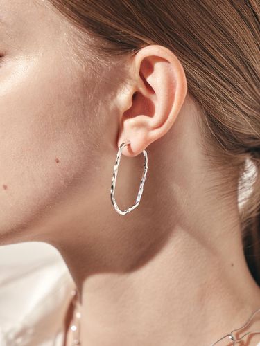 Sterling Silver One-Touch Hoop Earrings - liersi - Modalova