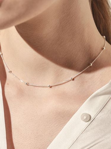 Sterling Silver Adjustable Chain Dot Necklace - liersi - Modalova