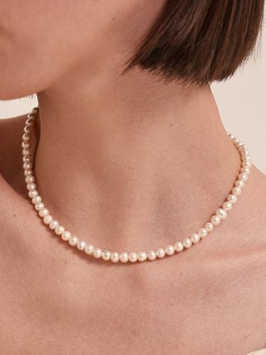 Freshwater Pearl Silver Chain Necklace - liersi - Modalova