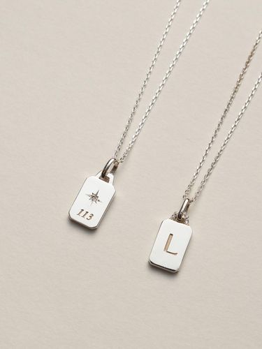 Cubic Zirconia Detachable L Note Necklace [WHITE] - liersi - Modalova