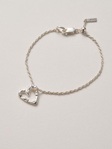 Sterling Silver Adjustable Rope Chain Heart Bracelet - liersi - Modalova