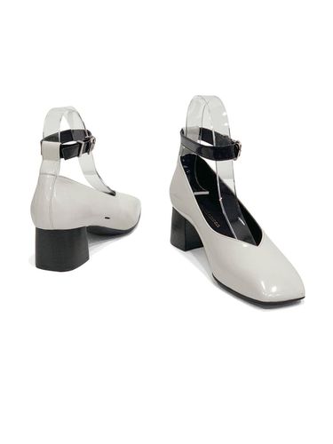 Leather Square Toe Customizable Pumps [] - back of the moon - Modalova