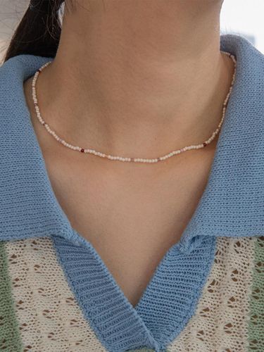 Freshwater Pearl Gemstone Mix Necklace [Pink] - Primaute - Modalova