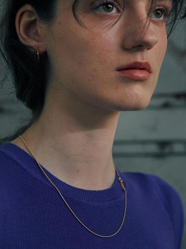 Silver Embossed Texture Chain Necklace [] - verte - Modalova