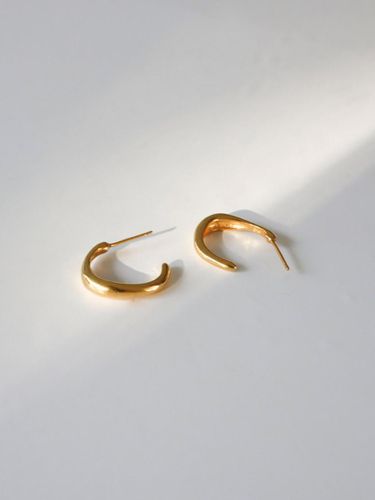 K Gold-Filled Antique-Inspired Half Ring Stud Earrings - modernlike - Modalova