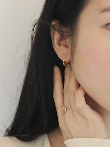 K Gold-Filled Twisted Huggie Hoop Earrings - modernlike - Modalova