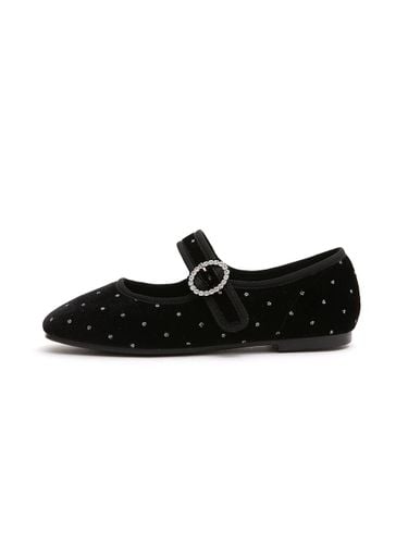 Velvet Polka Dot Crystal Decorated Flat - MAC MOC - Modalova