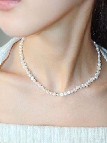 K Gold-Filled Silver Freshwater Pearl 35cm Necklace - modernlike - Modalova